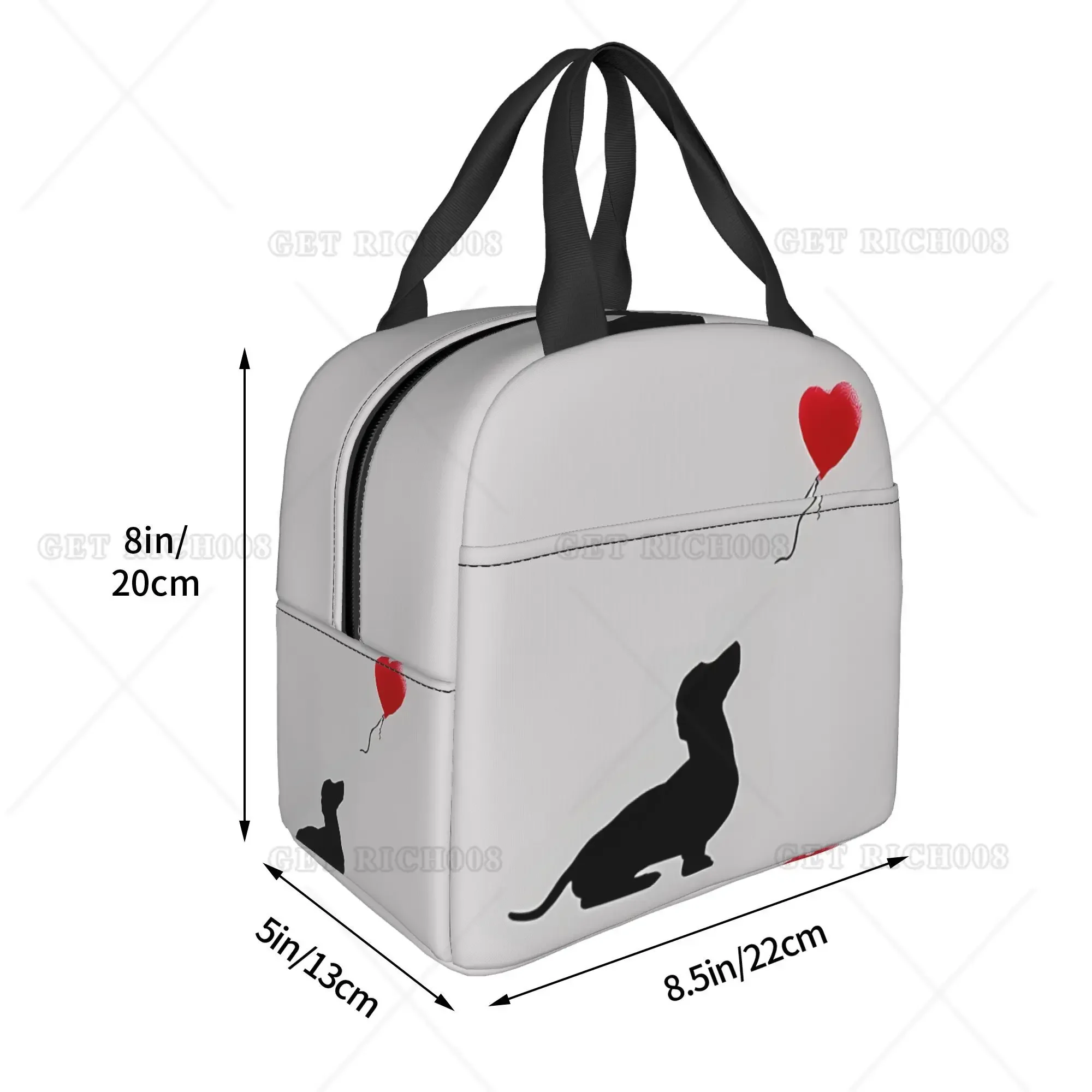 Xmas Cute Dachshund Dog Lover Animal Lunch Bag Small for Men Women Kids Outdoor Picnic Work School Lunch Box Bag Insulated Gift