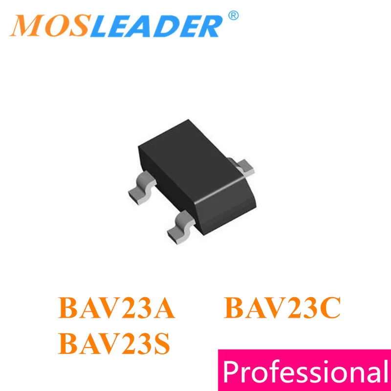 Mosleader 3000pcs SOT23 BAV23A BAV23C BAV23S 200V 225mA Switching diodes Common quality High quality like original