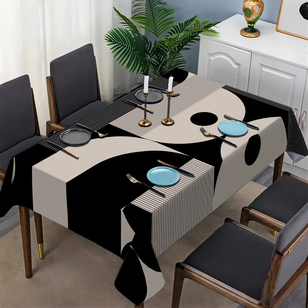 -1pc High-grade Irregular Geometric Patterned Simple European Style Pattern Tablecloth Squarezyc