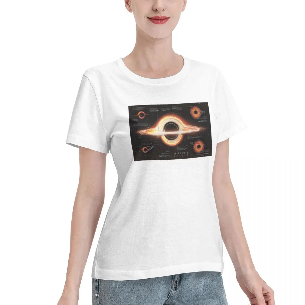 Black Hole Optics Infographic Photographic Print For Yy Top quality Home Women's Basic Short Sleeve T-Shirt Modern T-shirts