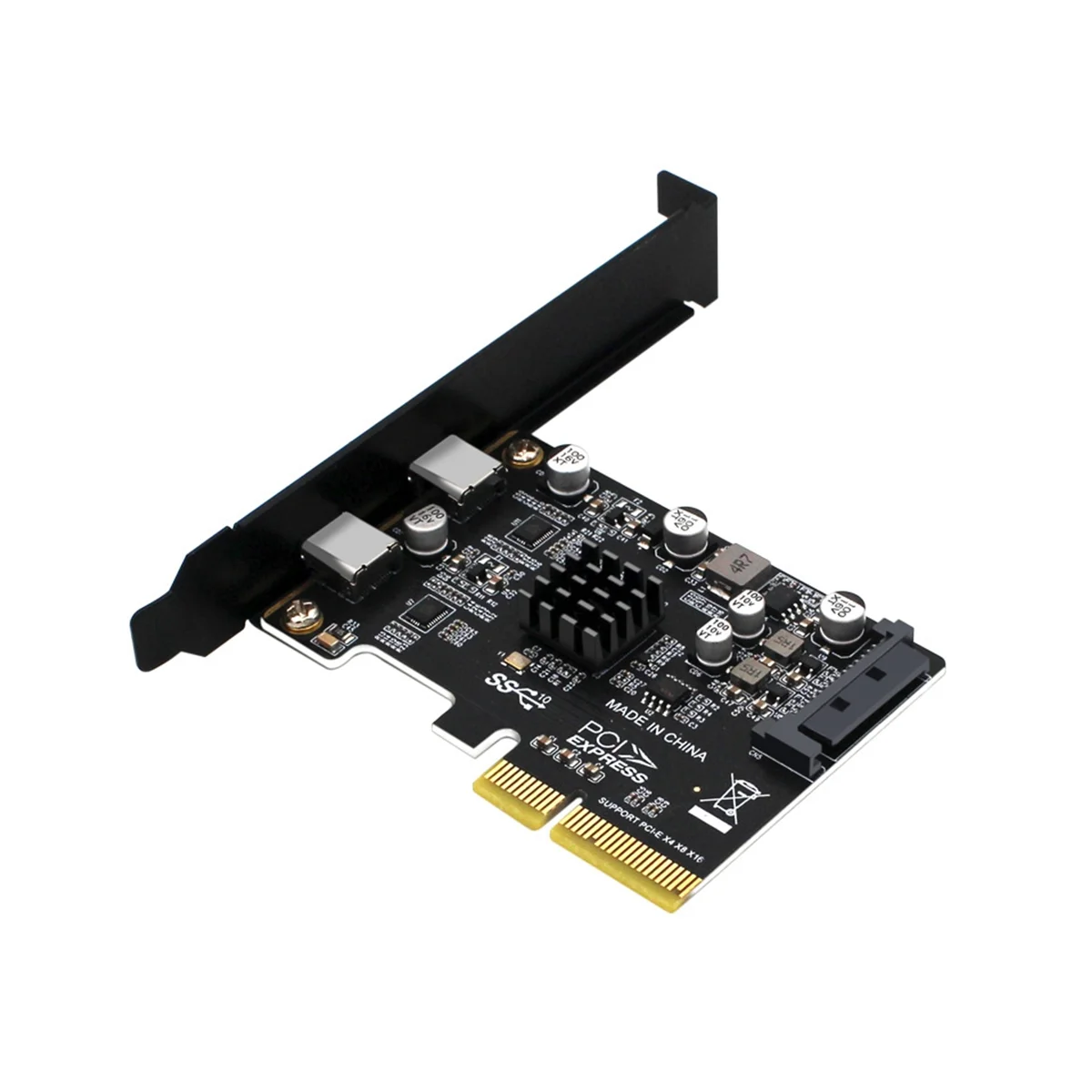 

Pcie to USB3.1 Expansion Card Dual Type-C 10Gbps 15Pin Adapter Card Pci Express 3.0 Adapter for Desktop PC Computer