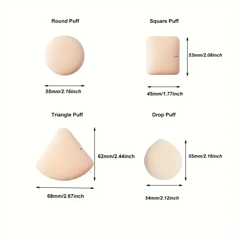 5 stks draagbare foundation poederdonsjes druppelvorm schoonheid make-up spons blender reizen vrouwen make-up tools