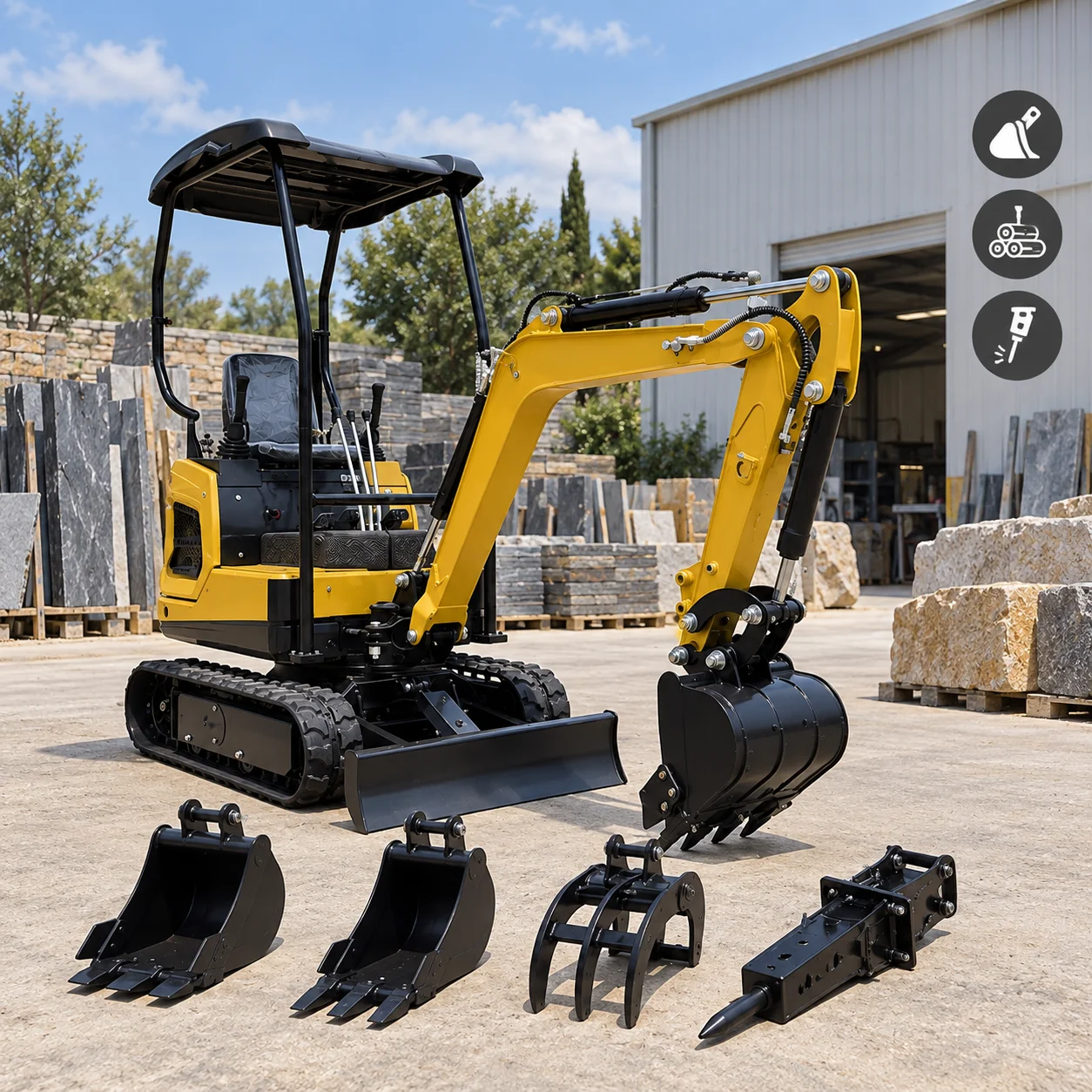 1.2 Ton Mini Excavator Poland Stock Crawler Digging Machine for Trenching Excavation Backfilling and Ground Work
