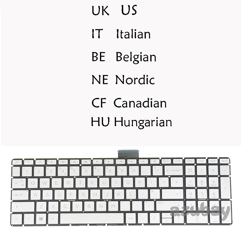 Backlit Laptop Keyboard For HP 15-cs 15-cw 15-dy 15q-dy 15s-dy 15s-eq 15s-fq 15t-cs 15z-cw US HU IT NE UK CF QWERTY BE AZERTY