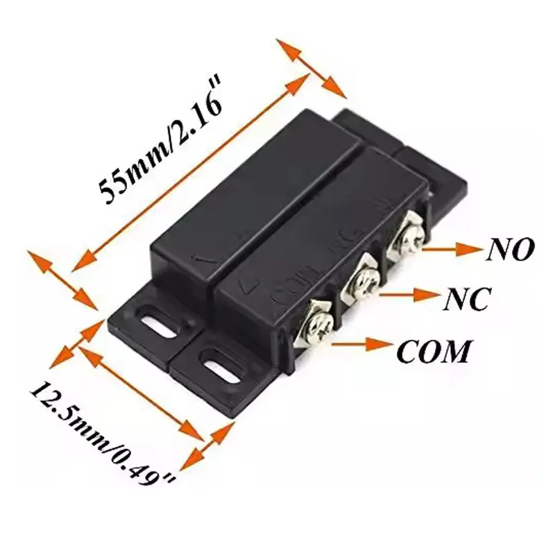 10pcs Door and Window Magnetic Sensor Surface Mount detection Household Reed Switch Door Magnetic Alarm NO/NC
