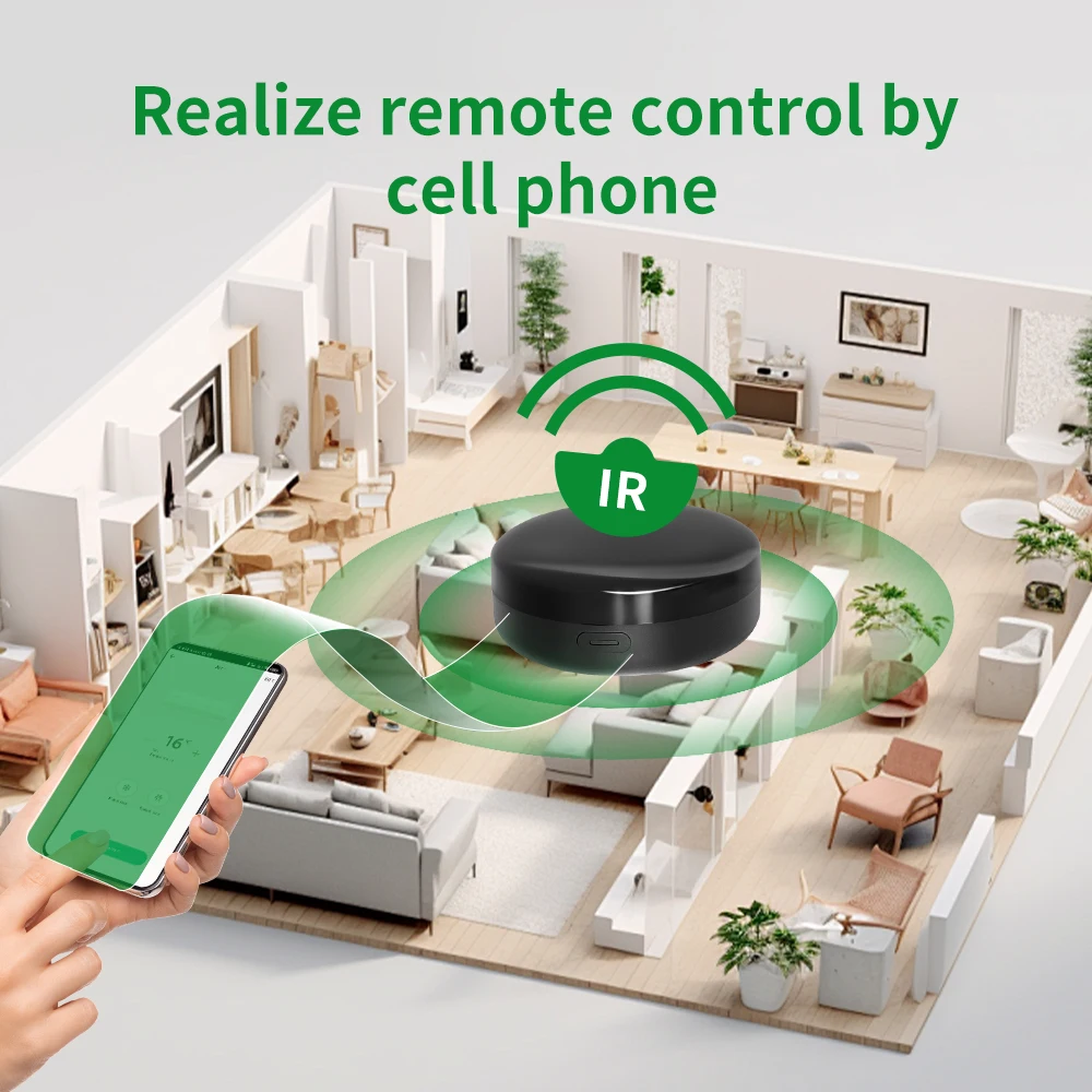 Tuya WiFi Learning Infrarot-Fernbedienung, geeignet für Infrarot-Lüfter und Fernseher, Smart Home Control, unterstützt Alexa Google Electronic