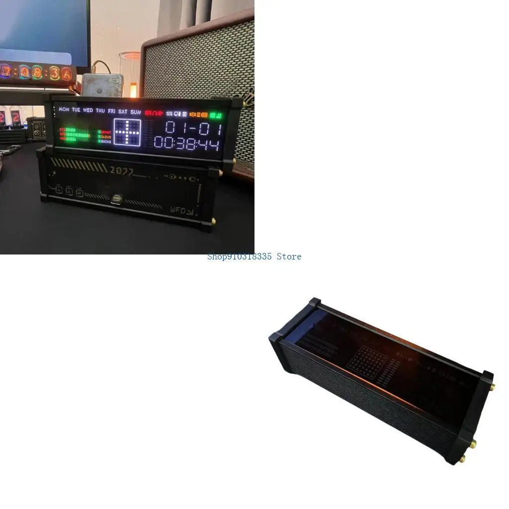  Classical Electronic Fluorescent Tube Clock With Metal Plastic Construction
