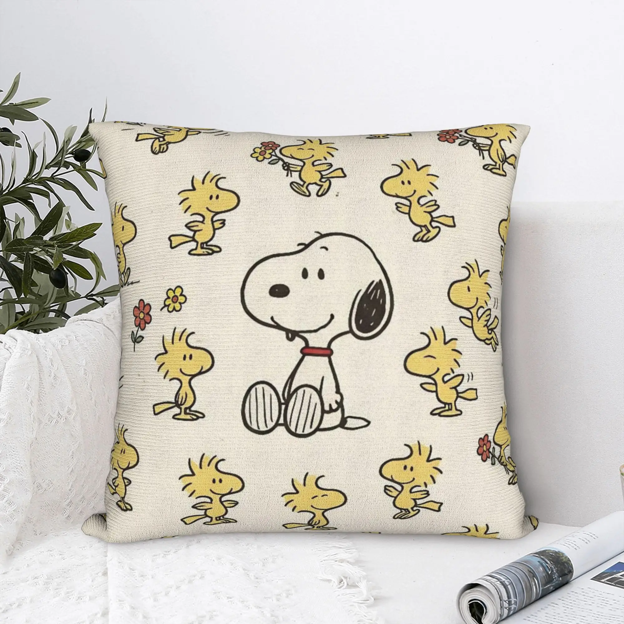 Cartoon Woodstocks S-Snoopys Square Pillowcases Polyester Sofa  Cushion Case Cool Decorative Pillowcase 45*45