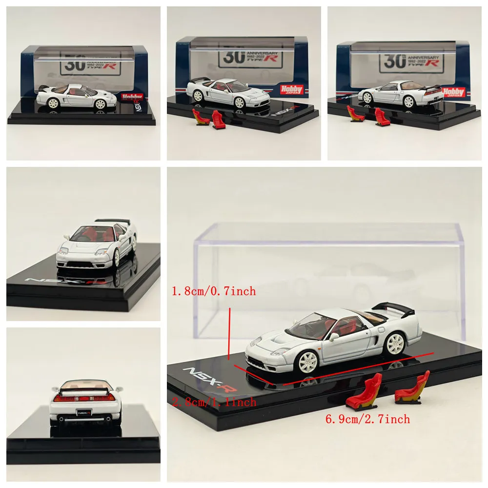 1/64 Hobby Japan NSX NA1 Type R 1994 con pantalla de motor 30th Anni NSX-R (NA2) con asientos originales modelo de exhibición en perla