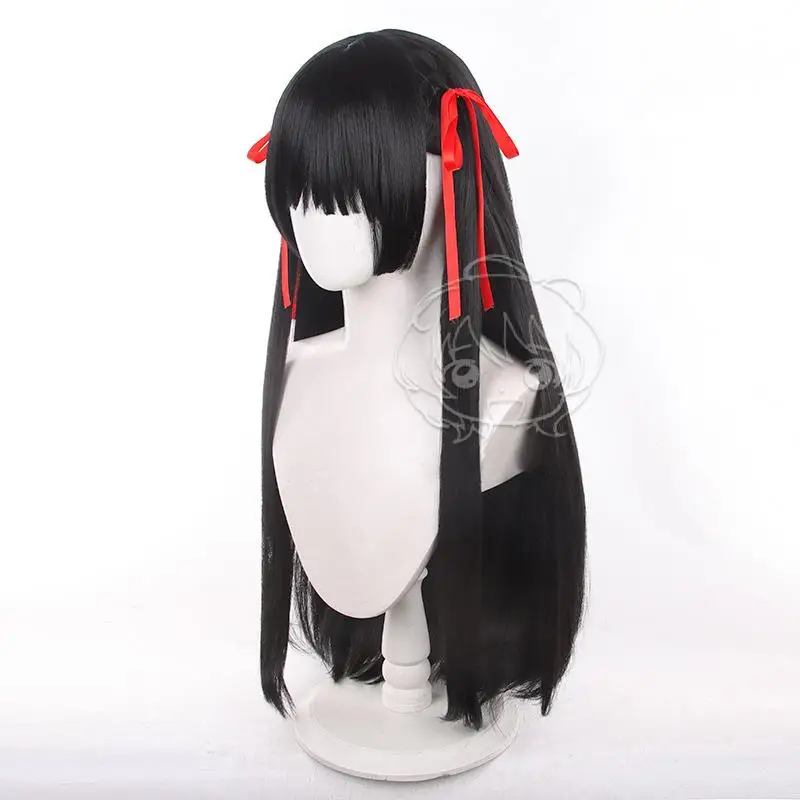 Wuthering Waves Kuchiba Chisa Cosplay-Perücken, Cosplay-Kostüme, Kopfbedeckung, 80 cm lange, simulierende Kopfhaut, dicke, gemischte, bauschige Langhaarperücken – Detail 3