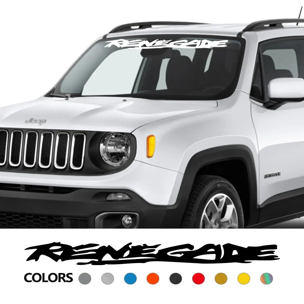

Car Windshield Stickers For Jeep Renegade Limited Sport Latitude Altitude 4X4 Graphics Windscreen Decor Decal Auto Accessories