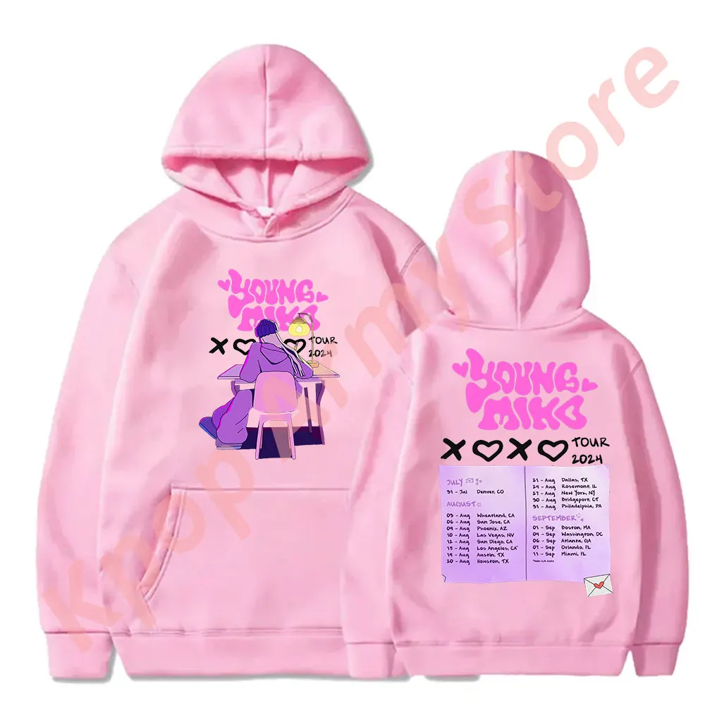 Young Miko XOXO Tour Merch Hoodies Rapper New Logo Pullovers Women Men Fashion Casual HipHop Style Sweatshirts