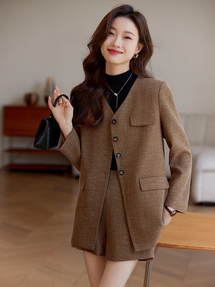 Creamy-white Suit Jacket for Women Spring2024New Korean Style Fashion Small Business Wear Casual Suit