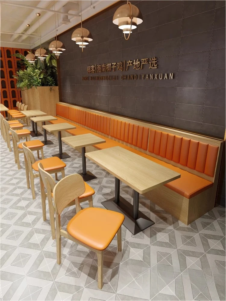 

Snack bar Solid wood tables and chairs Customized catering BBQ milk tea Japanese material store Coffee Western restaurant Chain