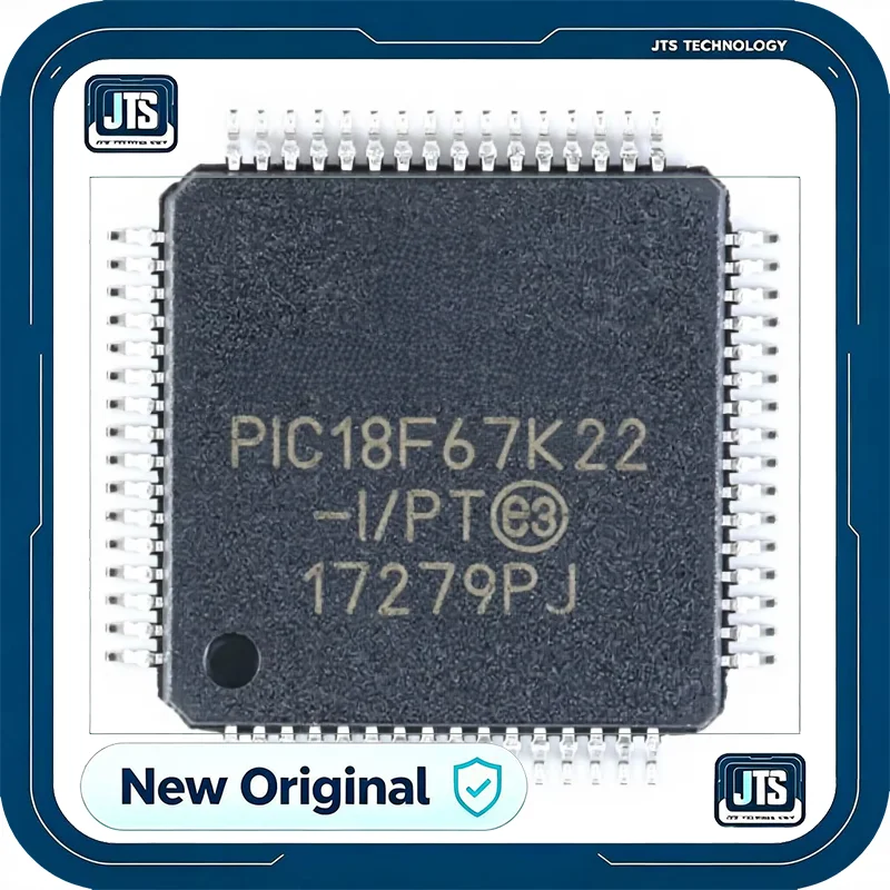 (100%Original & New)PIC18F67K22-I-PT IC MCU 8BIT 128KB FLASH 64TQFP Electronic Components PIC18F67K22-I-PT
