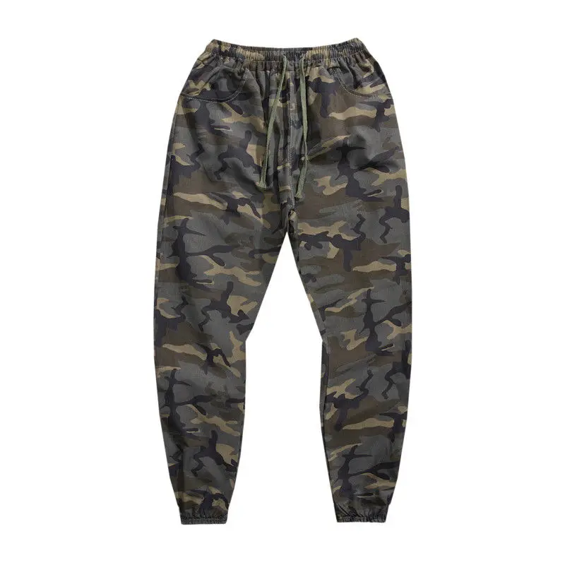 Spring Autumn 2022 Camouflage Fashion Cotton Casual Drawstring Men\'s Harem Pants Wearable Overalls Labor Cargo Track Trousers