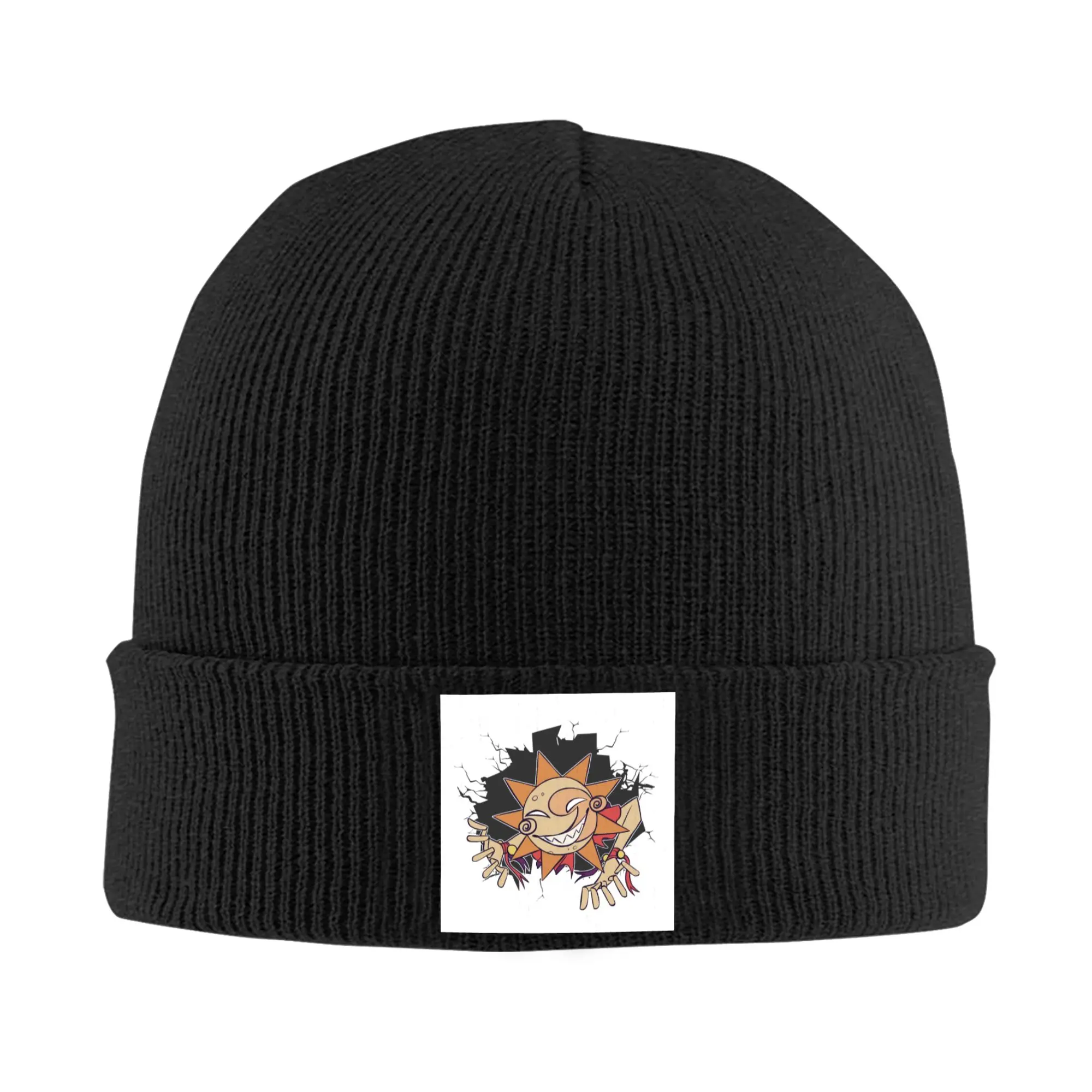 Custom FNAF Video Game Skullies Beanies Caps Cool Winter Warm Women Men Knit Hats Unisex Adult SunDrop MoonDrop Bonnet Hat