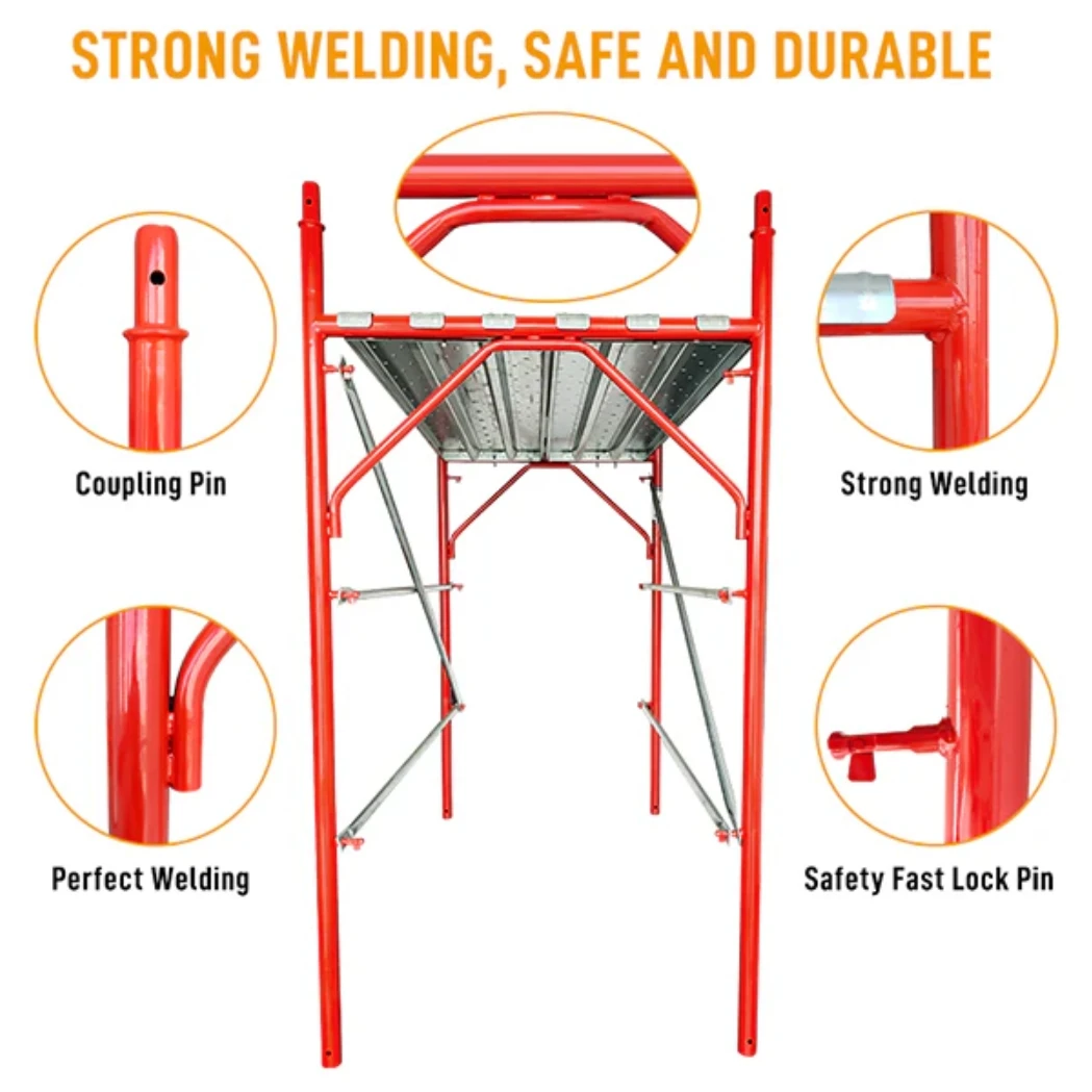 Échafaudage en acier galvanisé d'ingénierie combiné avec un échafaudage de façade offrant une capacité de charge durable et renforcée à haute résistance