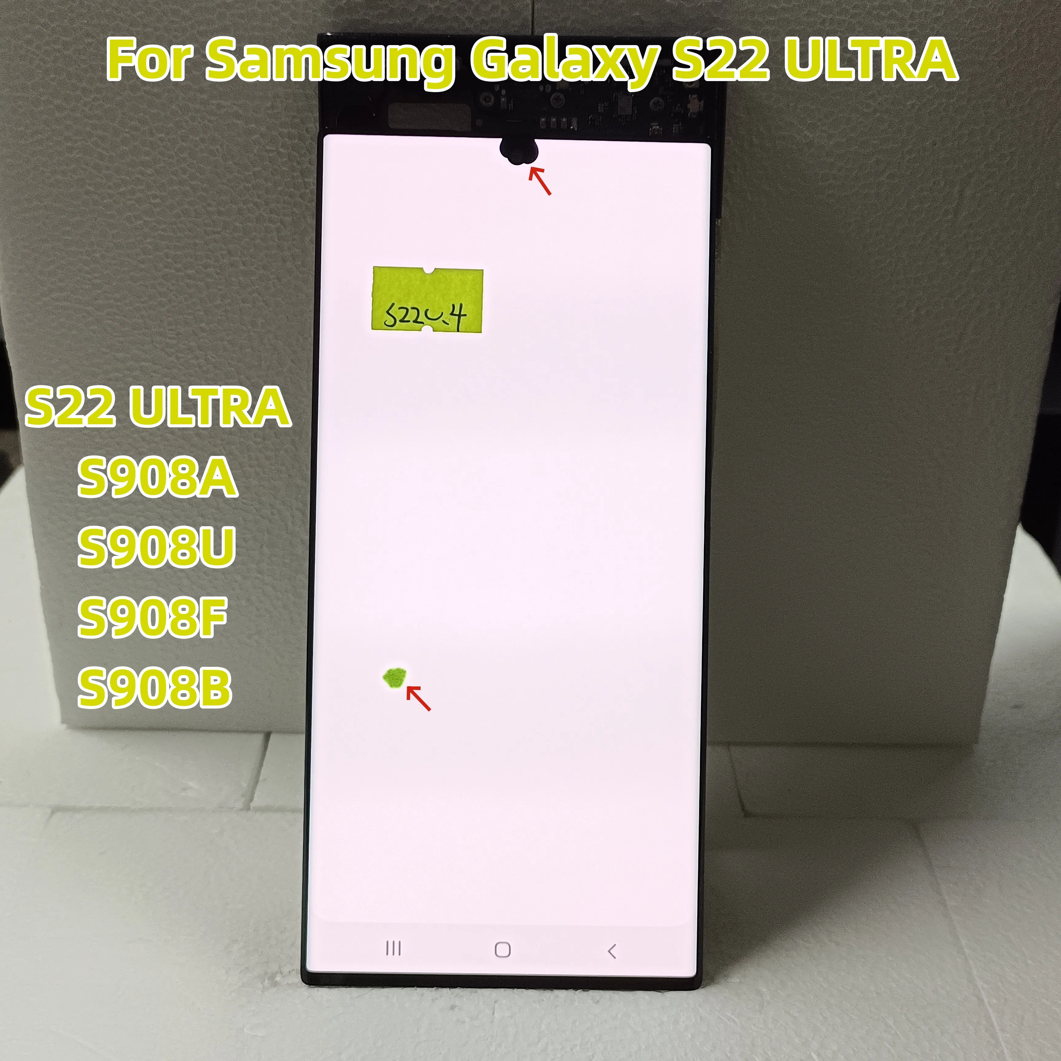 

6.8'' For S22 Ultra LCD Screen For SAMSUNG Galaxy S22 Ultra LCD S908 S908B S908U Glass Display Digitizer Assembly With Dots