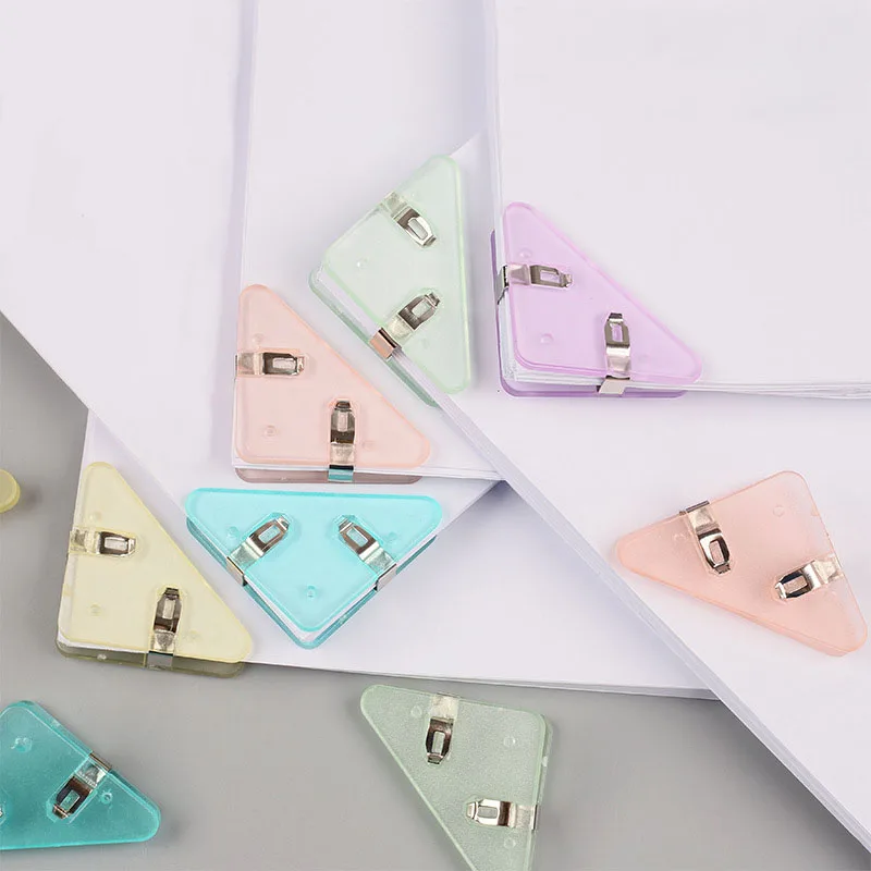 5 clip triangolari creative per fatture, clip per raccoglitori angolari in carta per libri, per scaffali da scrivania, cancelleria per ufficio, organizer da tavolo