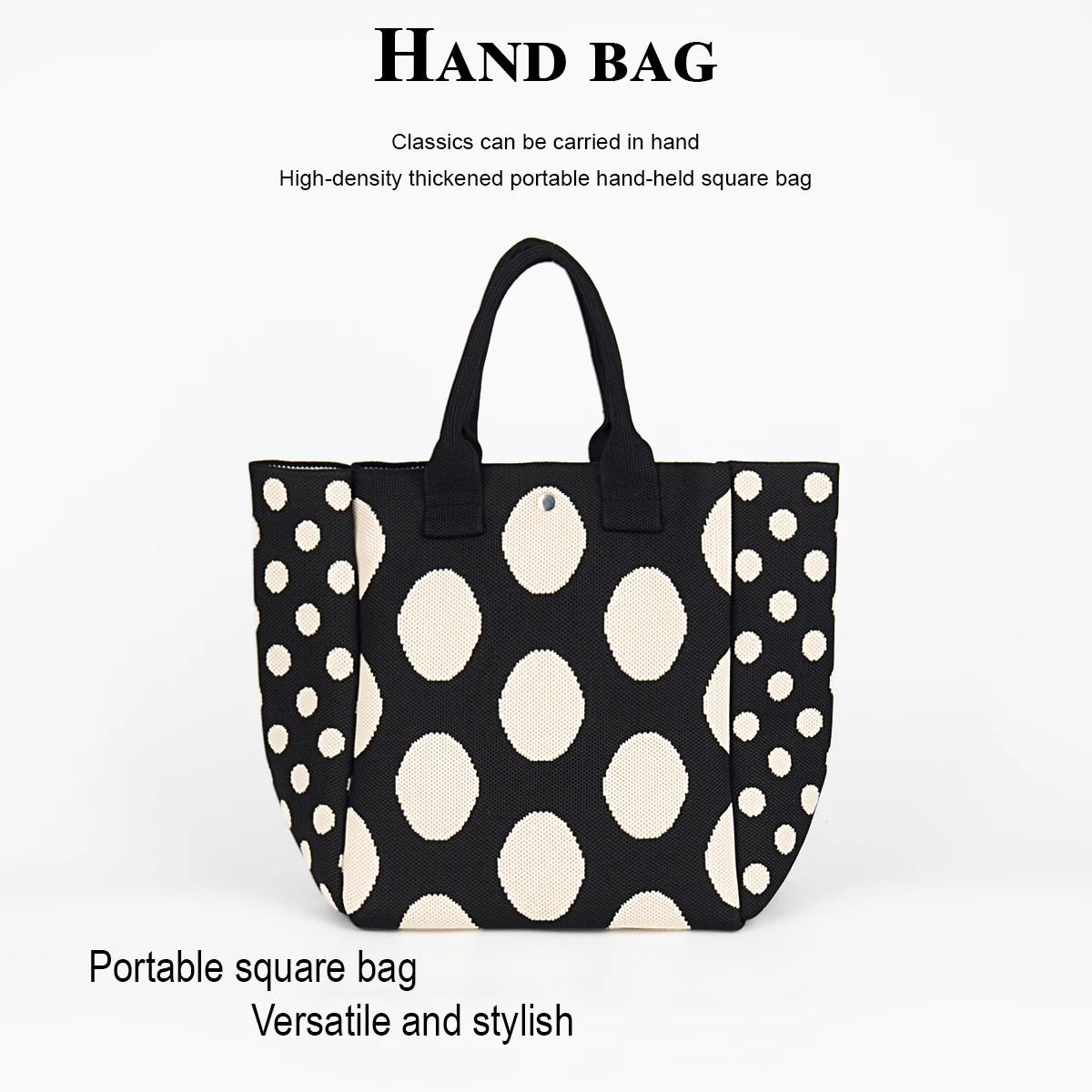 

Circle Polka Dot Black and White Contrasting Handbag, Cute, Retro and Fashionable for Women, Portable Mobile Phone Umbrella and Water Cup, Suitable for All Seasons, Suitable for Daily Outdoor Work Clothing and Walking