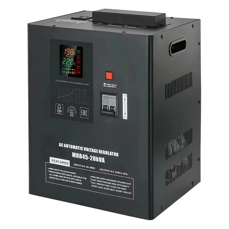 Overvoltage 20KVA 45-280V Input Range Single Phase 220V AC Automatic Voltage Regulator Stabilizer