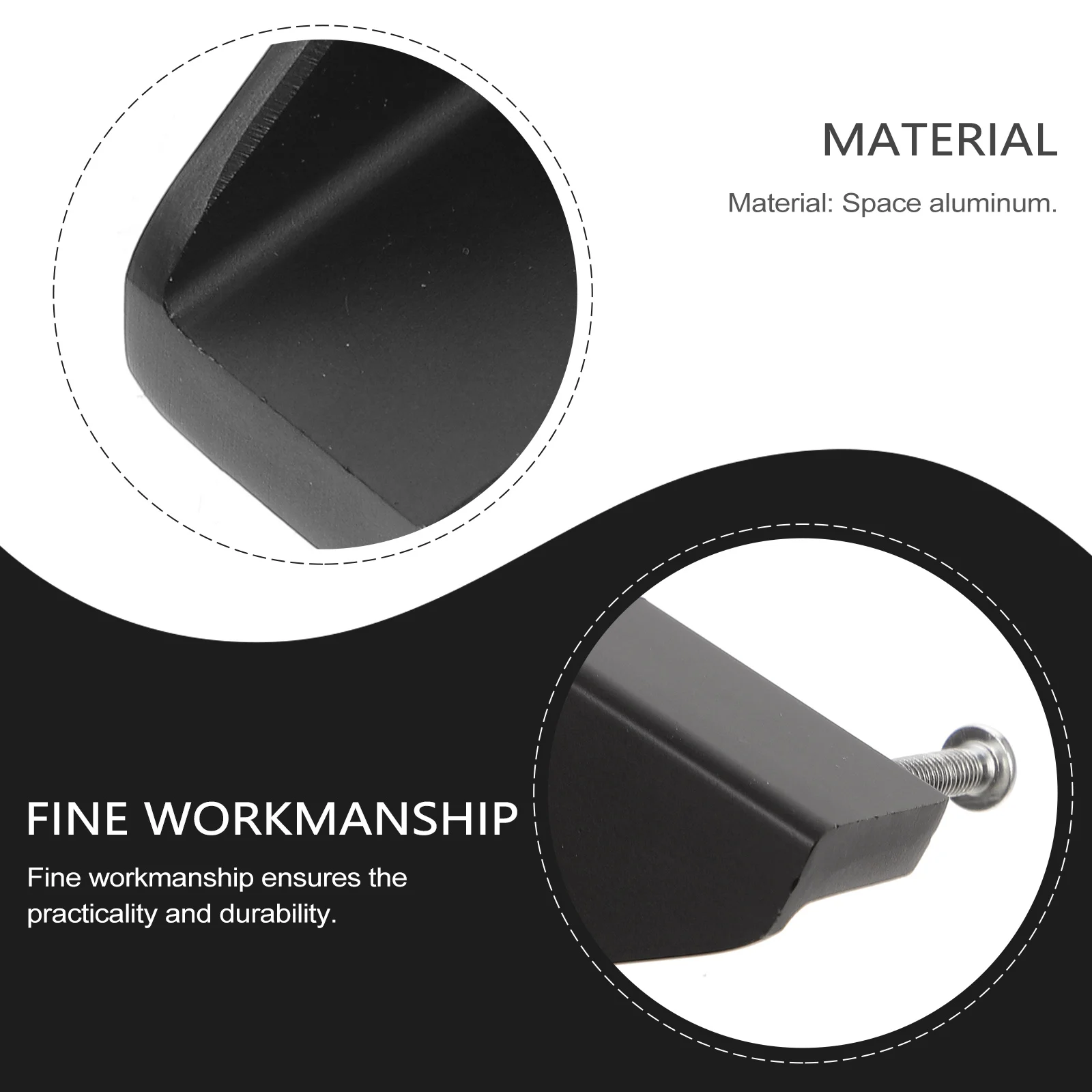

4pcs Triangle Door Knobs Black Drawer Pulls Space Aluminum Shape Cabinet H Hardware Wardrobe Closet Bookcase