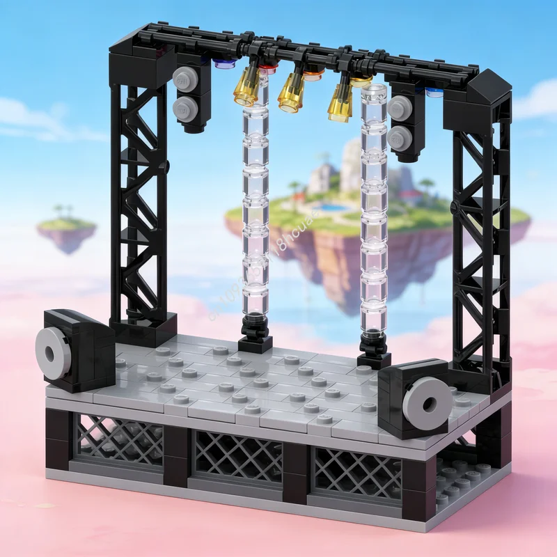 

184 детали MOC Конструктор «Сцена для рэва», классическая модель, архитектурные блоки, развивающая игрушка, креативный подарок на Рождество для детей