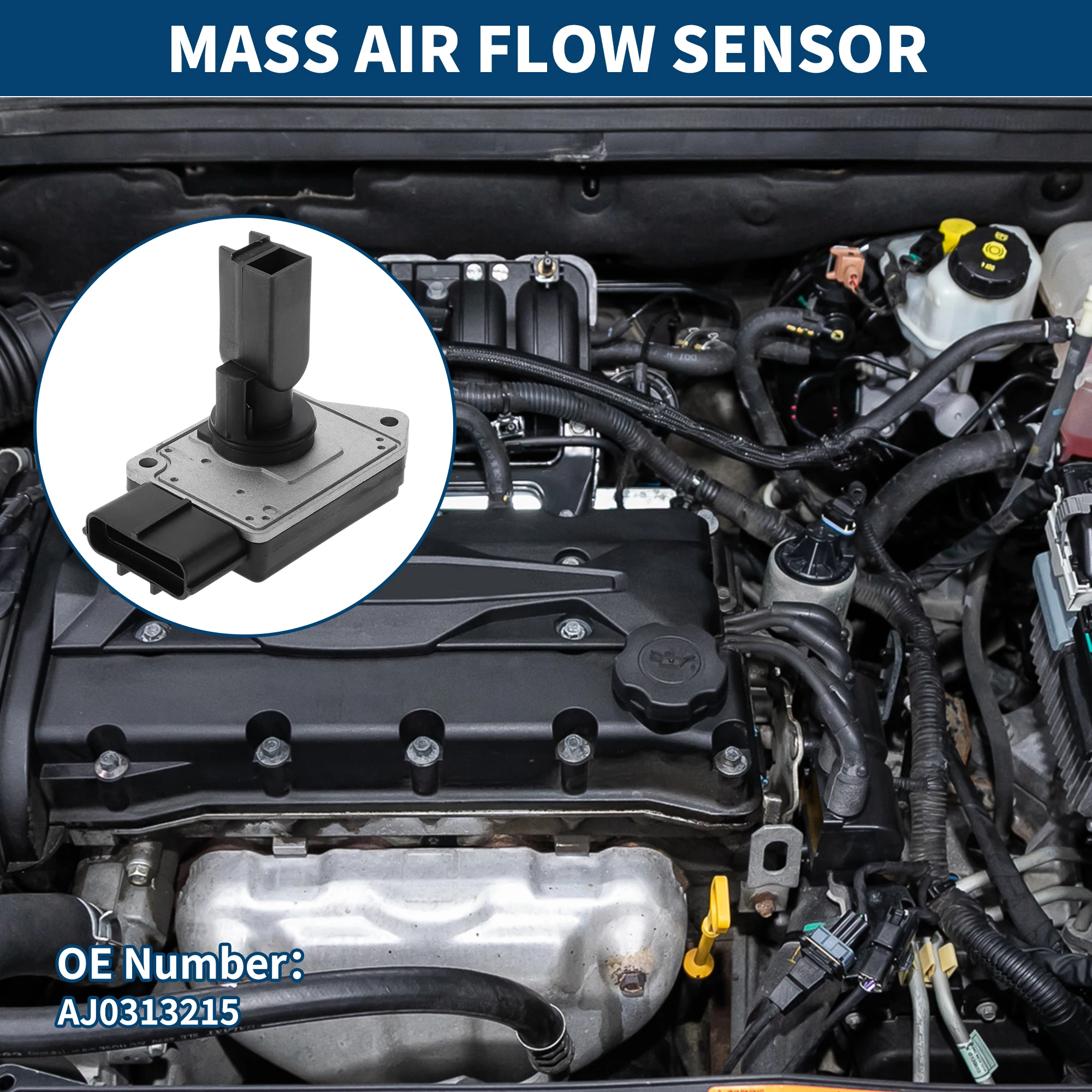 UXCELL Mass Air Flow Sensor Meter No.AJ0313215 for Ford Escape 2006 Plastic Metal 1 Pcs