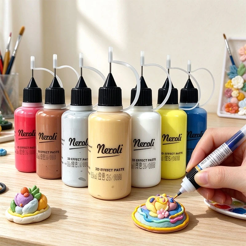3D Texture Outliner Paste 30ml 100ml Golden Relief Paint 0.8mm Nozzle Squeeze Bottle for Glass Art DIY Texture Painting