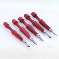 8PCS Woodworking Printmaking Carve Knife Set Portable Beech Handle Bottom Cleaning Knife Sharp Blade Rubber Stamp Carving Tools