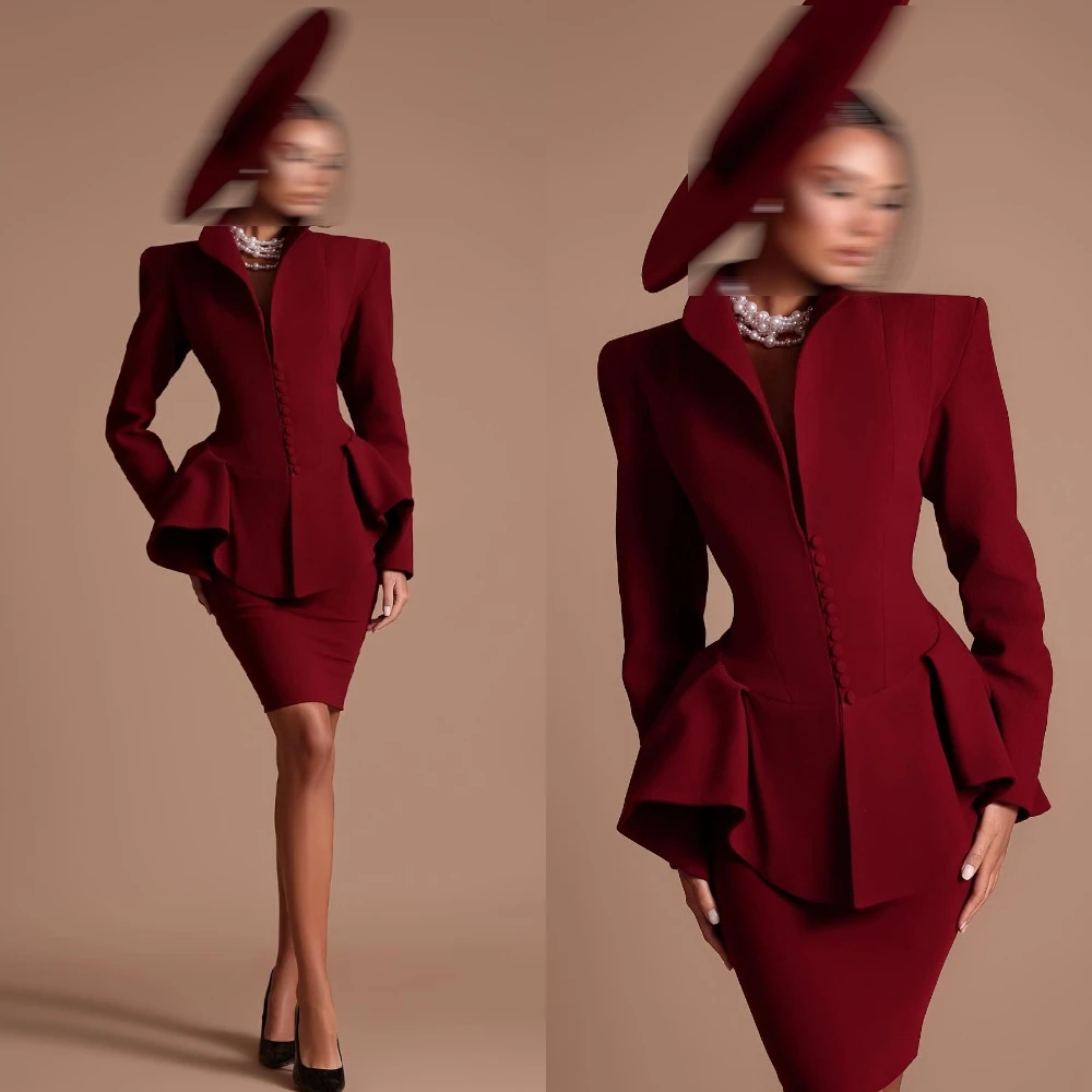 Vestido de noche personalizado de lujo con cuello en V, vestidos clásicos de manga larga para fiesta de bienvenida, botones delicados, vestidos para ocasiones a medida