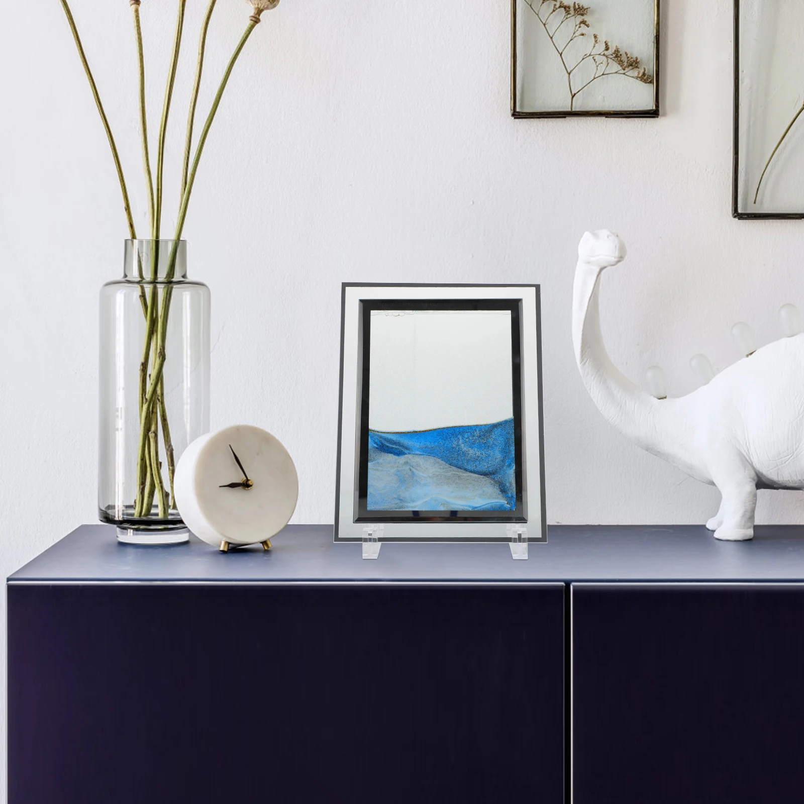 Sabbie mobili Pittura Ornamenti Decorazioni per ufficio Decorazione Immagine artistica Oranment che scorre Blu