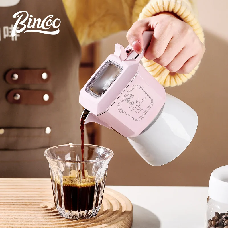 

Bincoo Aluminum Moka Coffee Pot Double Valve Espresso Maker Italian Coffee Professional Home Barista Accessories Coffee Tools