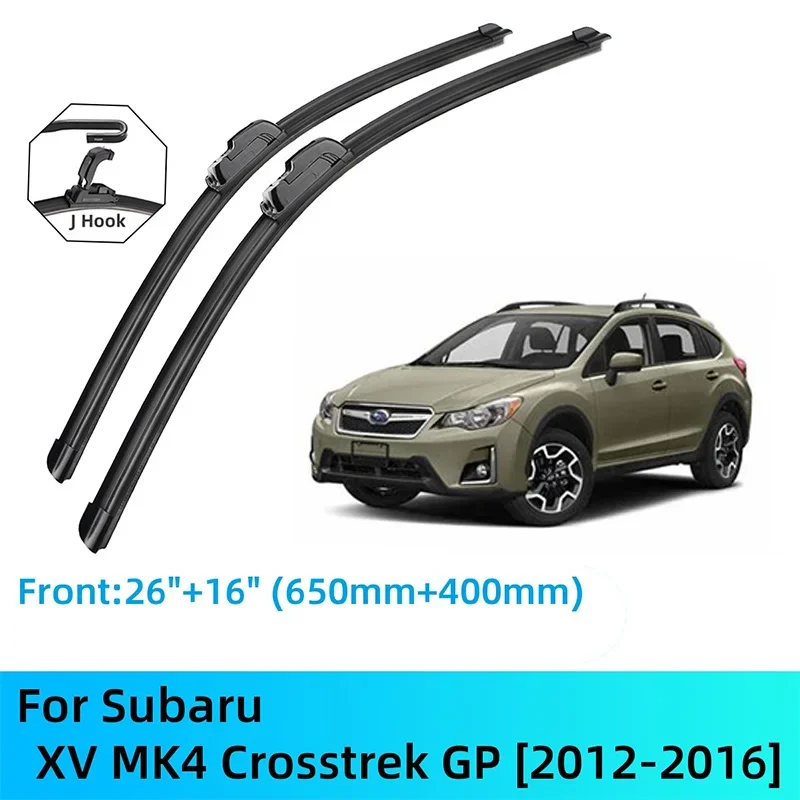 For Subaru XV MK4 Crosstrek GP Front Rear Wiper Blades Brushes Cutter Accessories J U Hook 2012-2016 2012 2013 2014 2015 2016