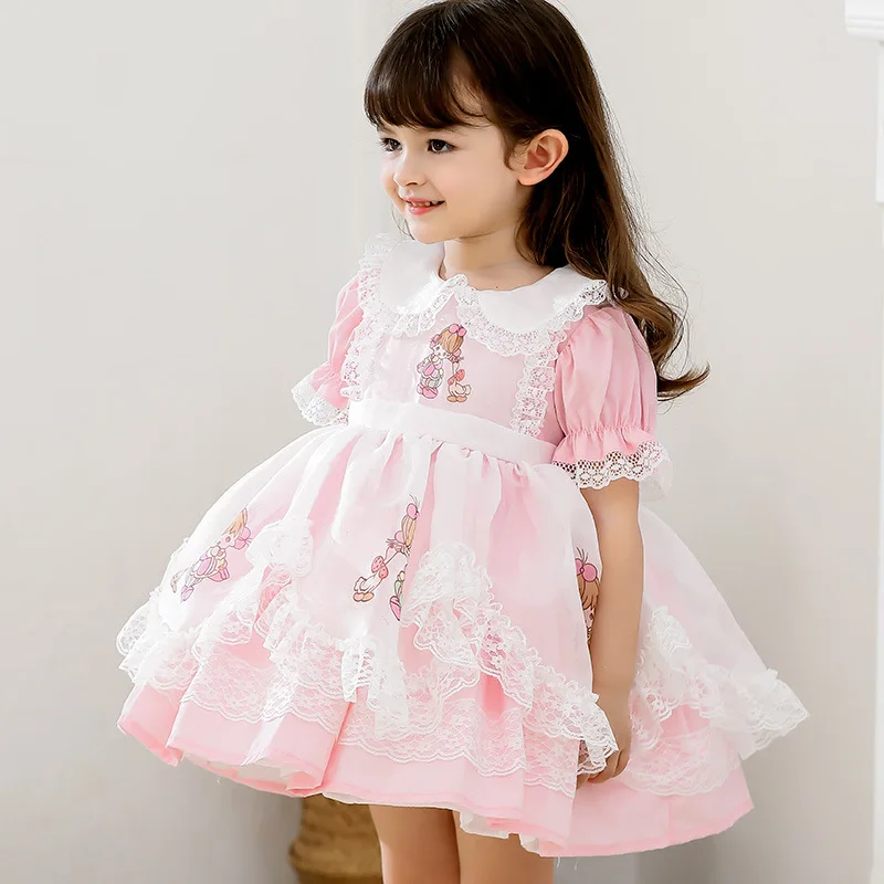 

Summer Dress for Girls Baby Lolita Party Dress for Kids Wedding Dress Girl Peter pan Collar Princess Vestidos Costume for Girls