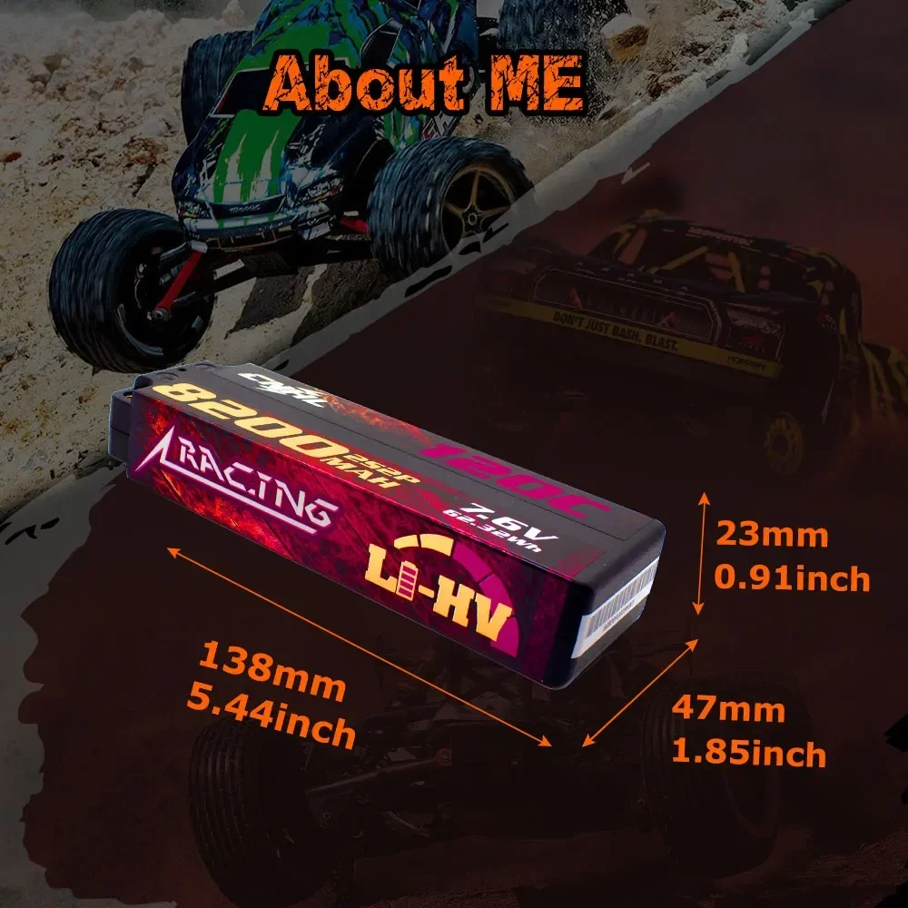 Lipo 2S 7.6V Batterij 8200Mah 120c Hv Harde Hoes Met Ec5 Stekker Voor Rc Auto Boot Drone Vliegtuig Truck Tankvoertuig Truggy