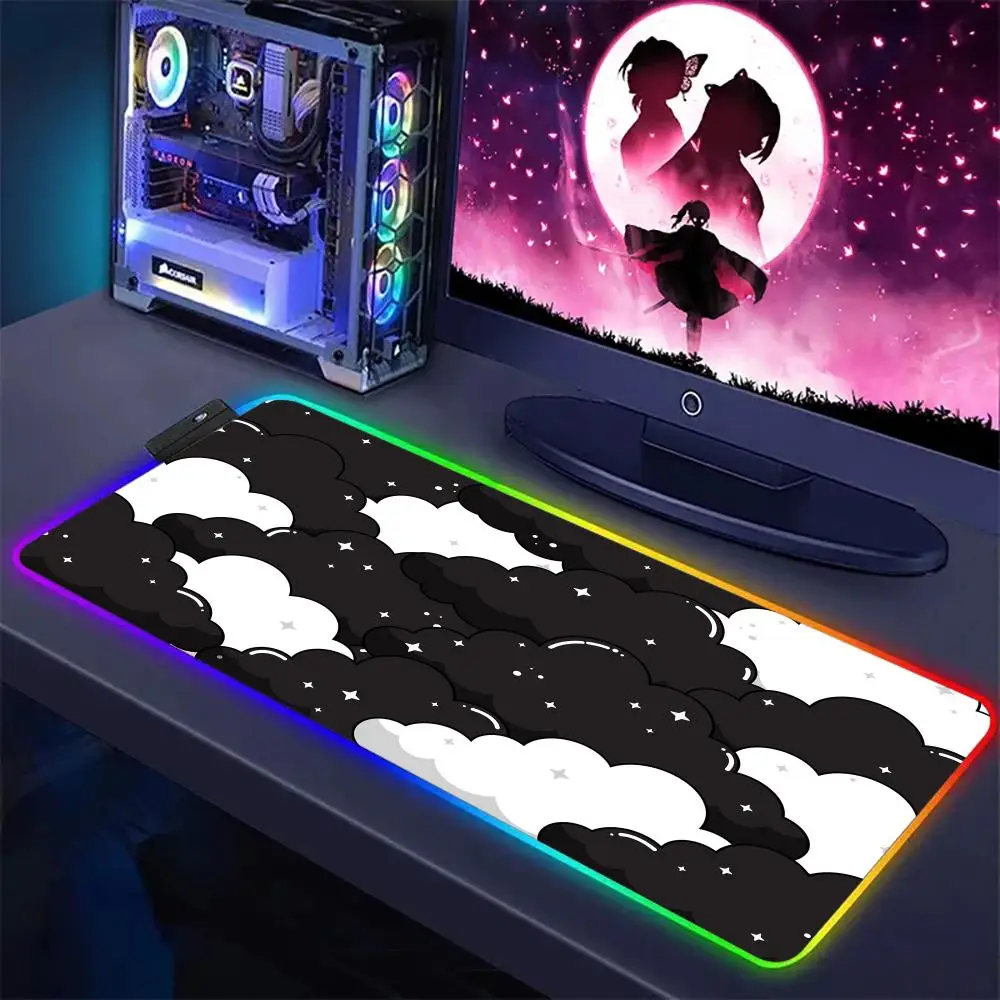 Office Luminescence Carpet Home Table Mausepad Mice Pad Anime Art Chinese Style Cloud PC XXL Keyboard RGB Suture Edges Desk Mats