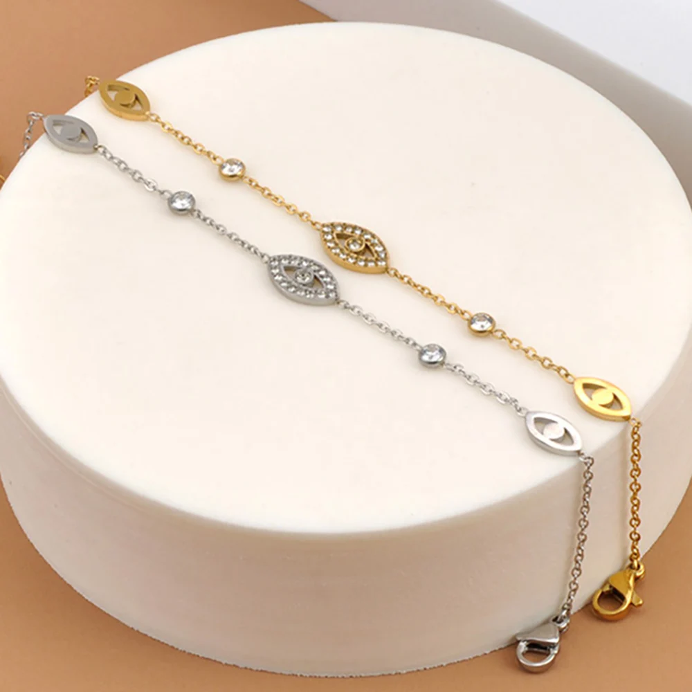 JeeMango Runde CZ-Anhänger-Halskette, Armband für Damen, weißer Zirkonia, Edelstahl, schlichter Luxus-Hochzeitsschmuck B26031 – Detail 20