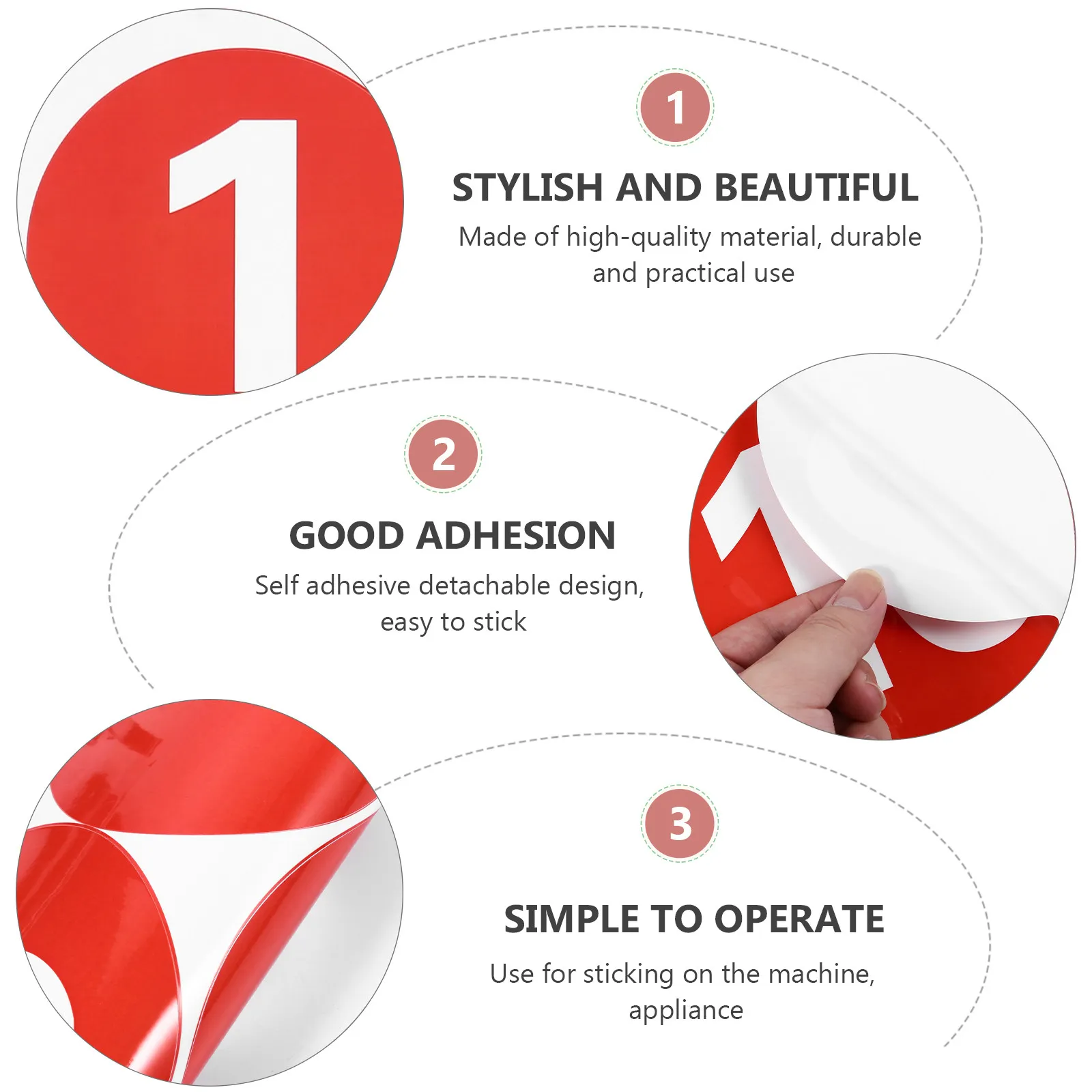 

2 Sheets PVC Waterproof Round Number Stickers Self-Adhesive Decorative Labels for Home Organization Party Favors Decoration