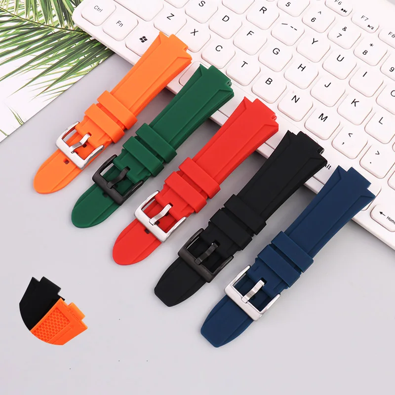 Raised silicone watchband for G-SHOCK Casio GST-B200 GST-B400 Steel Heart modified raised silicone watch strap  bracelet chain