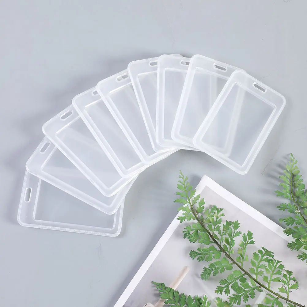 

20pcs ID Card Holder Transparent Double Sided Badge Case Photocard Protector Vertical Clear Covers Work Permit Sleeves