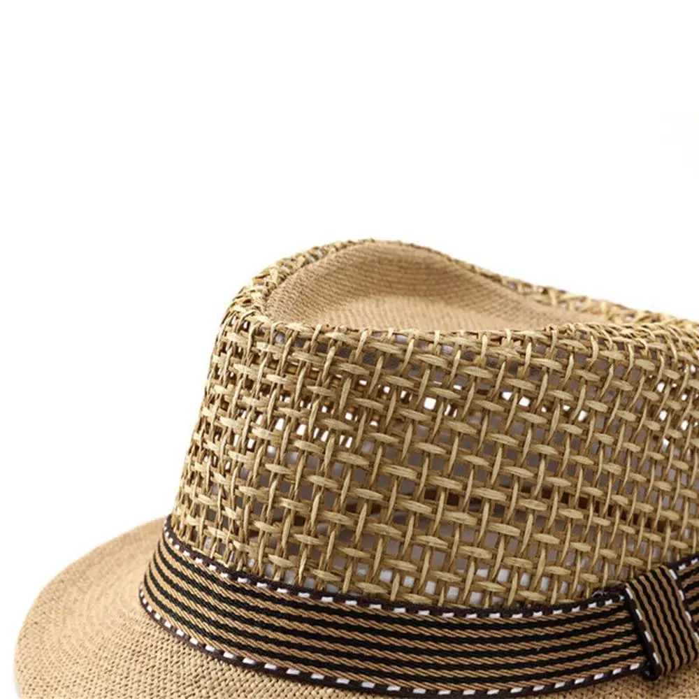 Outdoor Trilby Strohhut mit Kurzer Krempe, Atmungsaktiver Sonnenhut für Herren – Detail 1