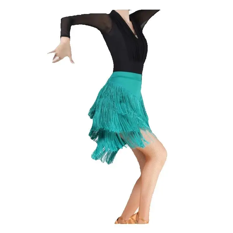 Sexy Latin Dance Skirt Women's  Tassel Skirt Practice Bodycon Skirt Fitn And Yoga Supplies