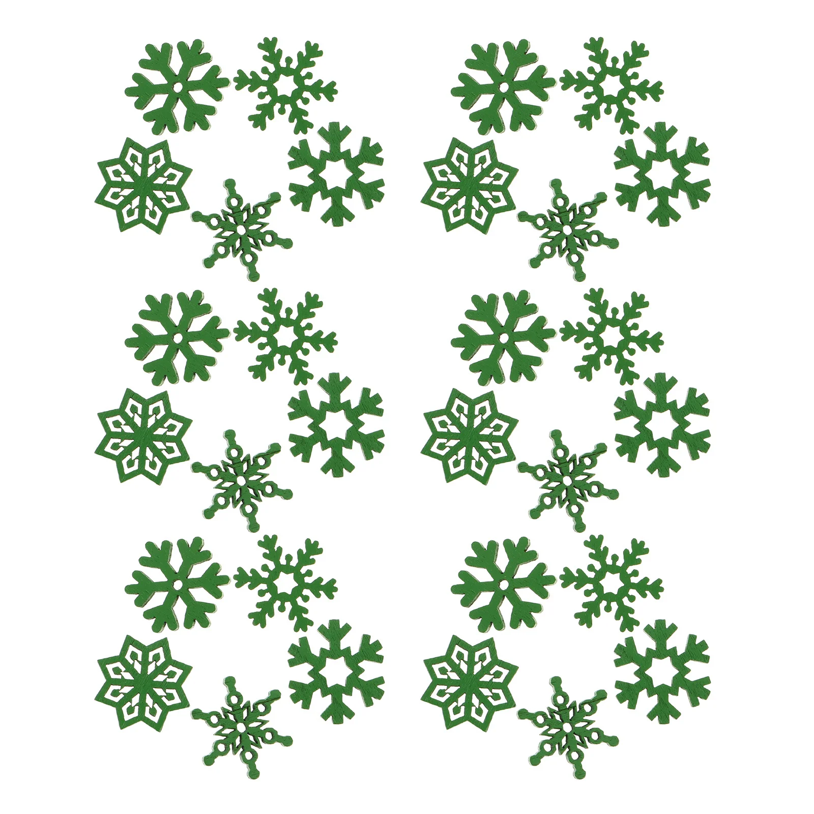 

150Pcs Wooden Snowflake Christmas Ornaments Green Hanging Cutouts Farmhouse Rustic Winter Holiday Decorations Hanging Snowflakes