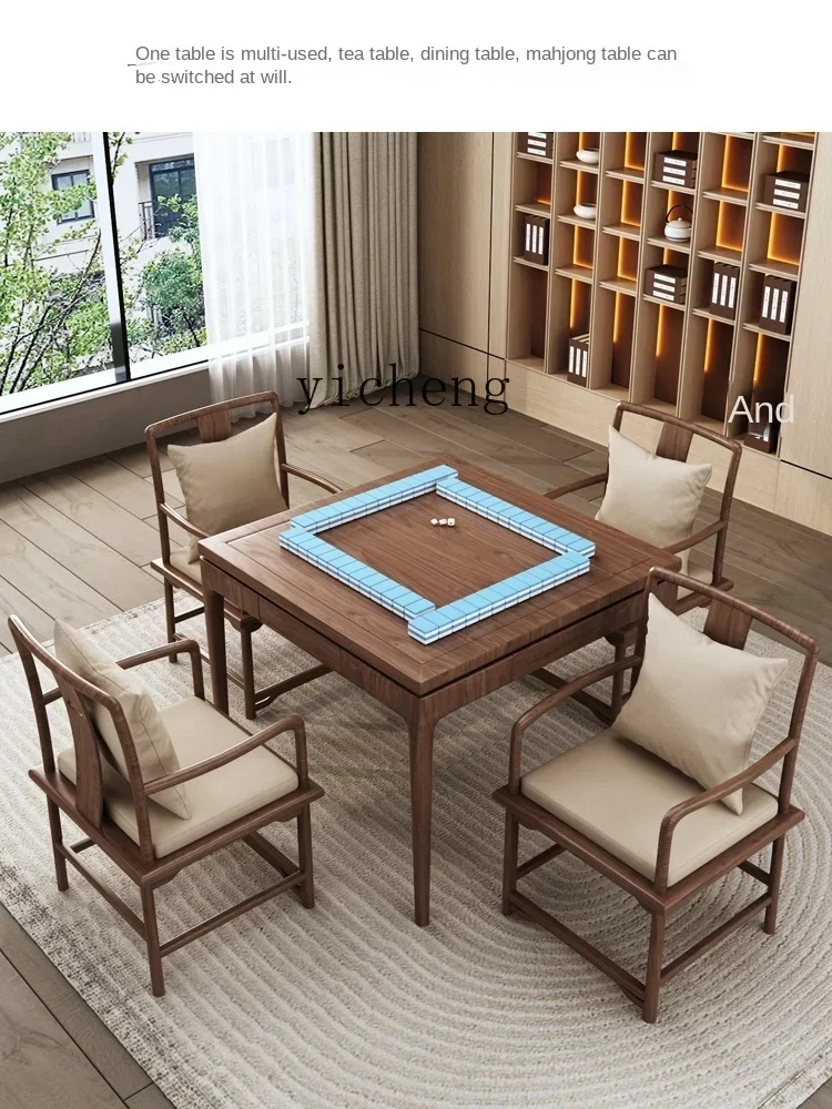 b12Dining Tables and Chairs Set Square Table New Chinese Zen Home Square Chess and Card Playing Table Old-Fashioned