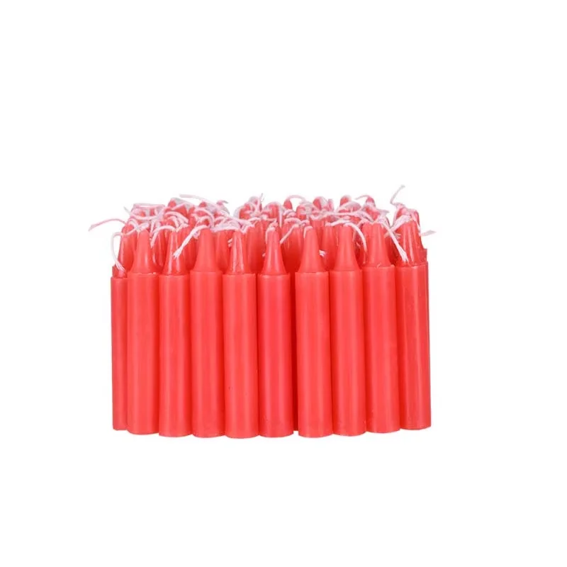 100pcs/lot 1.2 * 7.5cm Household Candles for Worshipping God of Wealth Buddha Kindergarten Experimental Boxed Short Candle