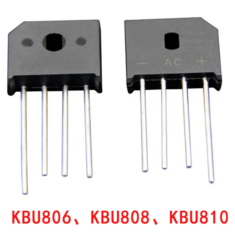 5PCS KBU806 KBU808 KBU810 100% New Single-Phase Bridge Rectifiers DIP-4 8A1000V