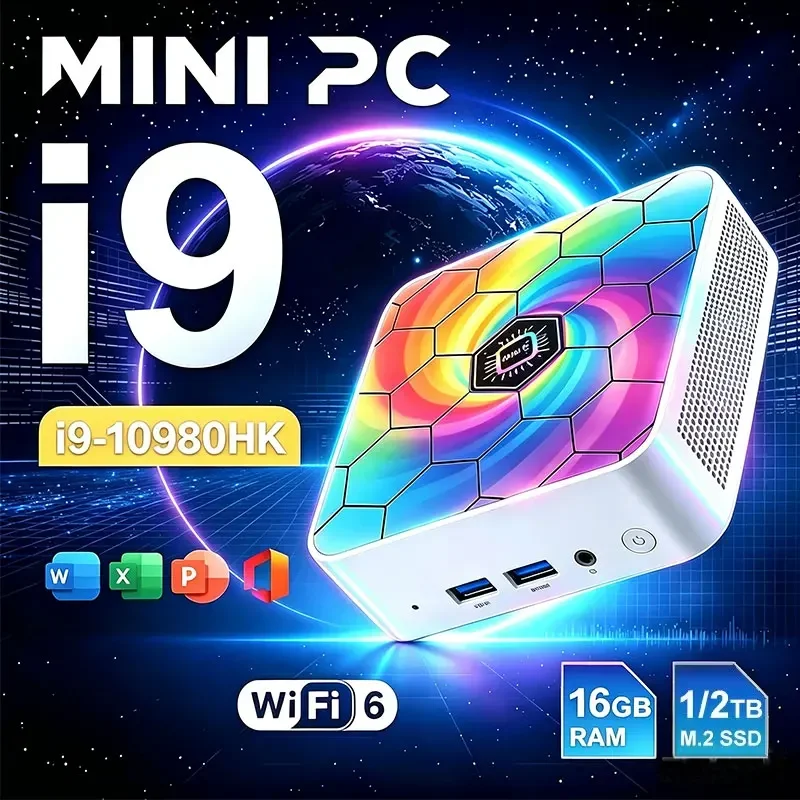 2026 Mini PC Core i9 10980HK Windows 11 Computer 16GB RAM 1TB M.2 SSD Portable Gaming Computer 60Hz 4K HD Mini Desktop PC Gamer
