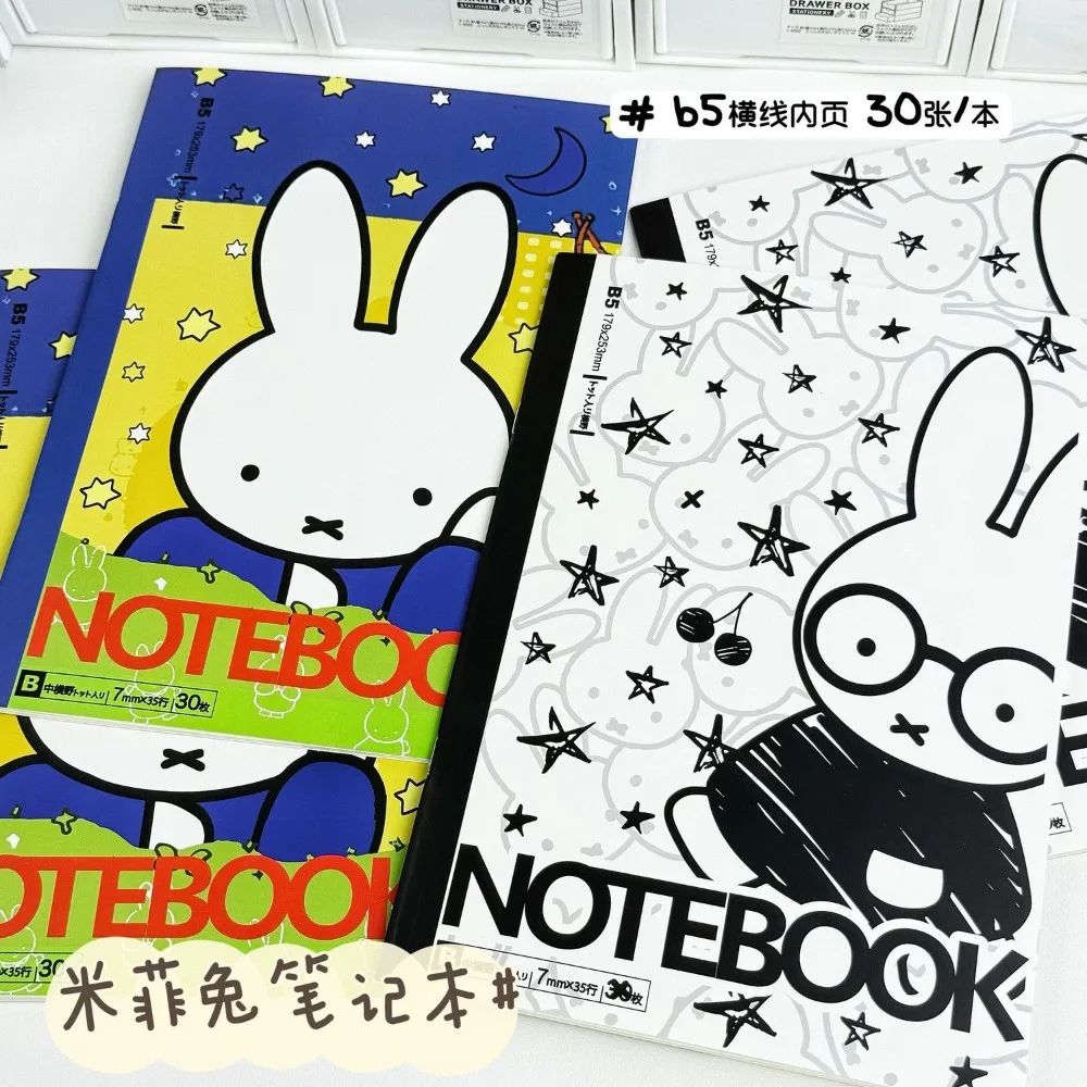 Kawaii Miffy Cute Ins style Graffiti Notebook B5 Cartoon Handbook Office Student Message Notebook Gift Toy for Girl
